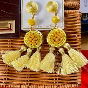 Yellow Tassel Earrings
